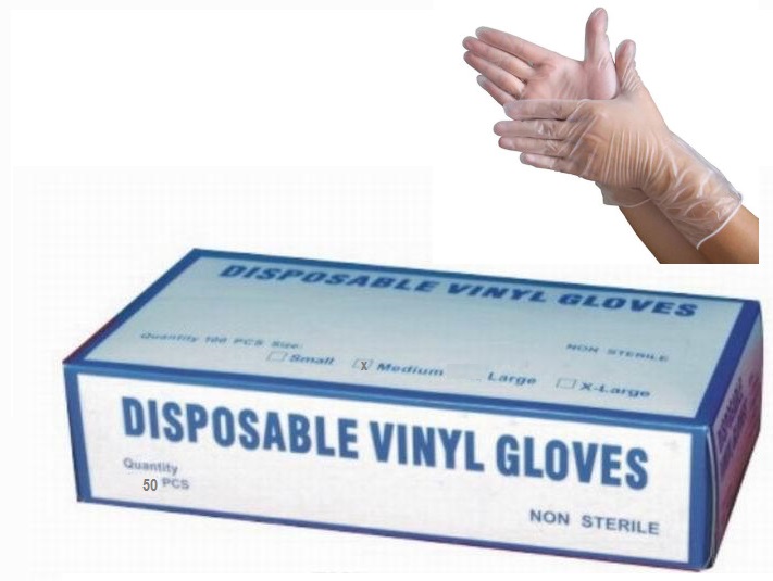 Salon Vinyl Gloves (Medium) 50 PCS/ Gloves - Click Image to Close